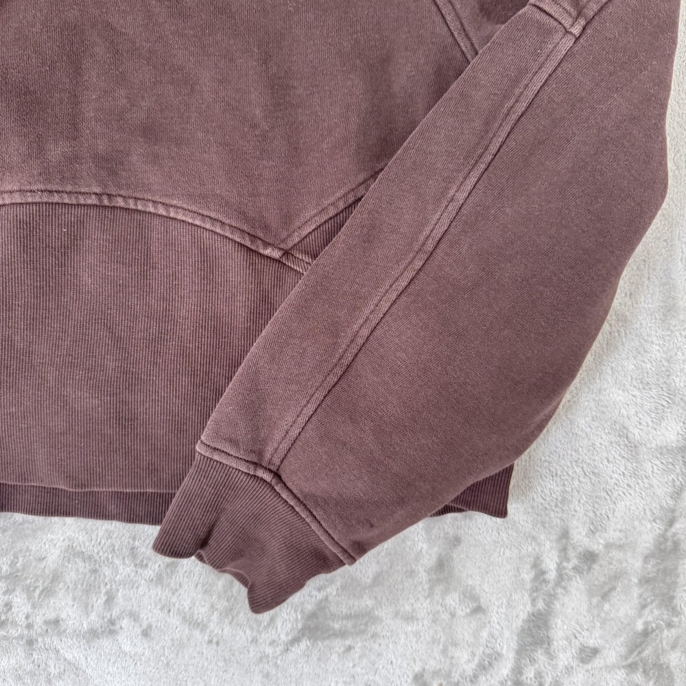 Lululemon Scuba Hoodie Womens Small Brown 1/2 Zip Cropped Kangaroo Pocket - Picture 12 of 16